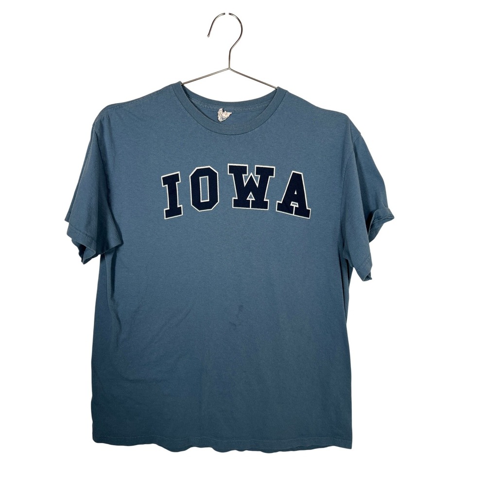 IOWA‎ Blue Graphic T-Shirt Streetwear Collegiate Casual Cotton Large